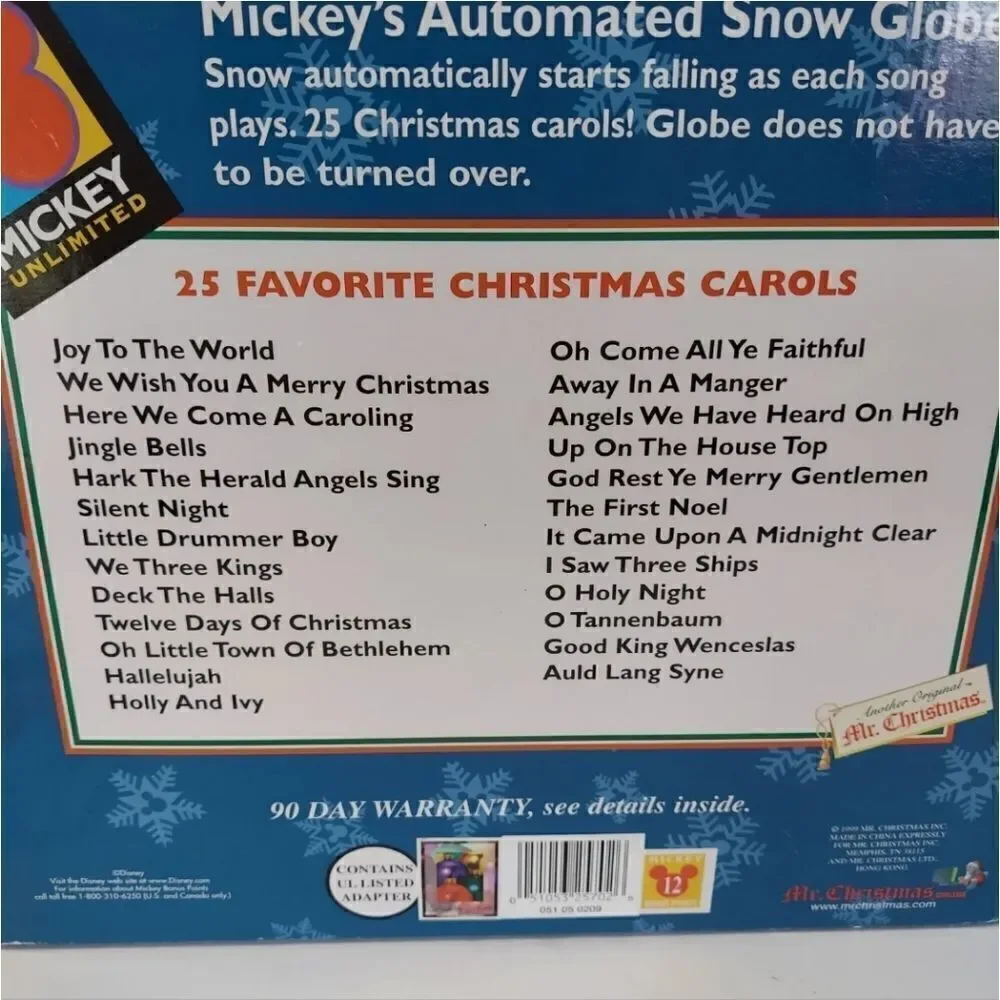 NIB Disney Millennium 2000 Mickeys Automated Snow Globe Music Box Mr Christmas